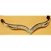 Cwell Equine Funda Bling VE Eye Forma Claro Cristal frontalera para Caballo elección de tamaños marrón-Negro Regalo
